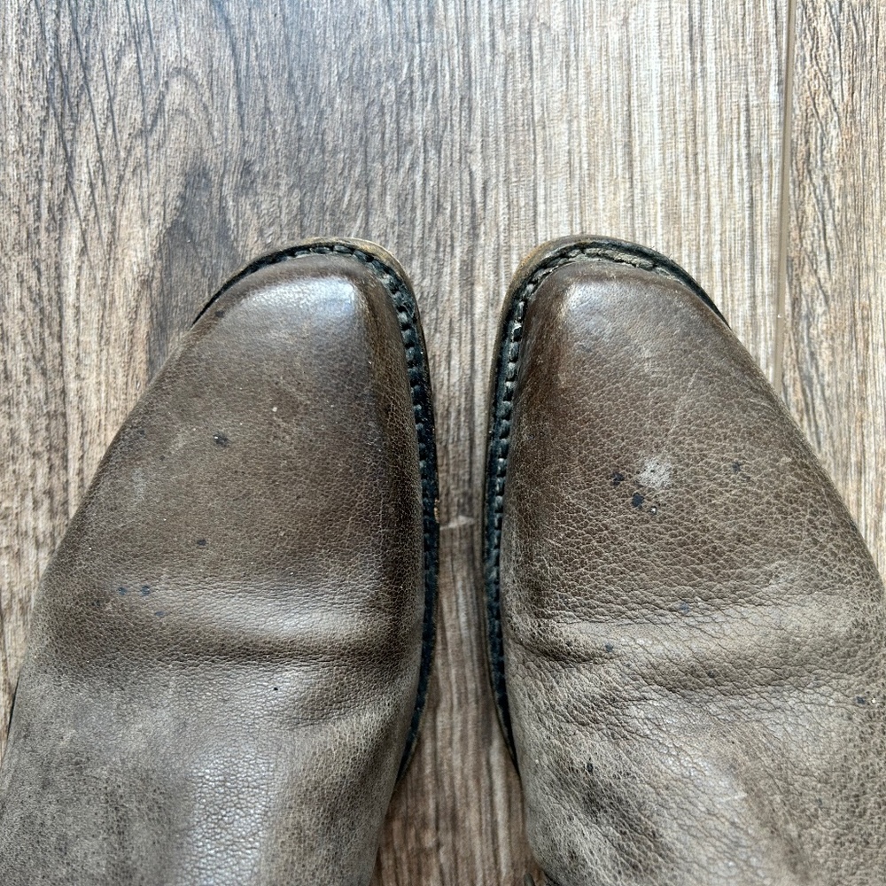 John Fluevog Tan Ruth Skin Spiral Zip Ankle Boots | 6 - Picture 6 of 13